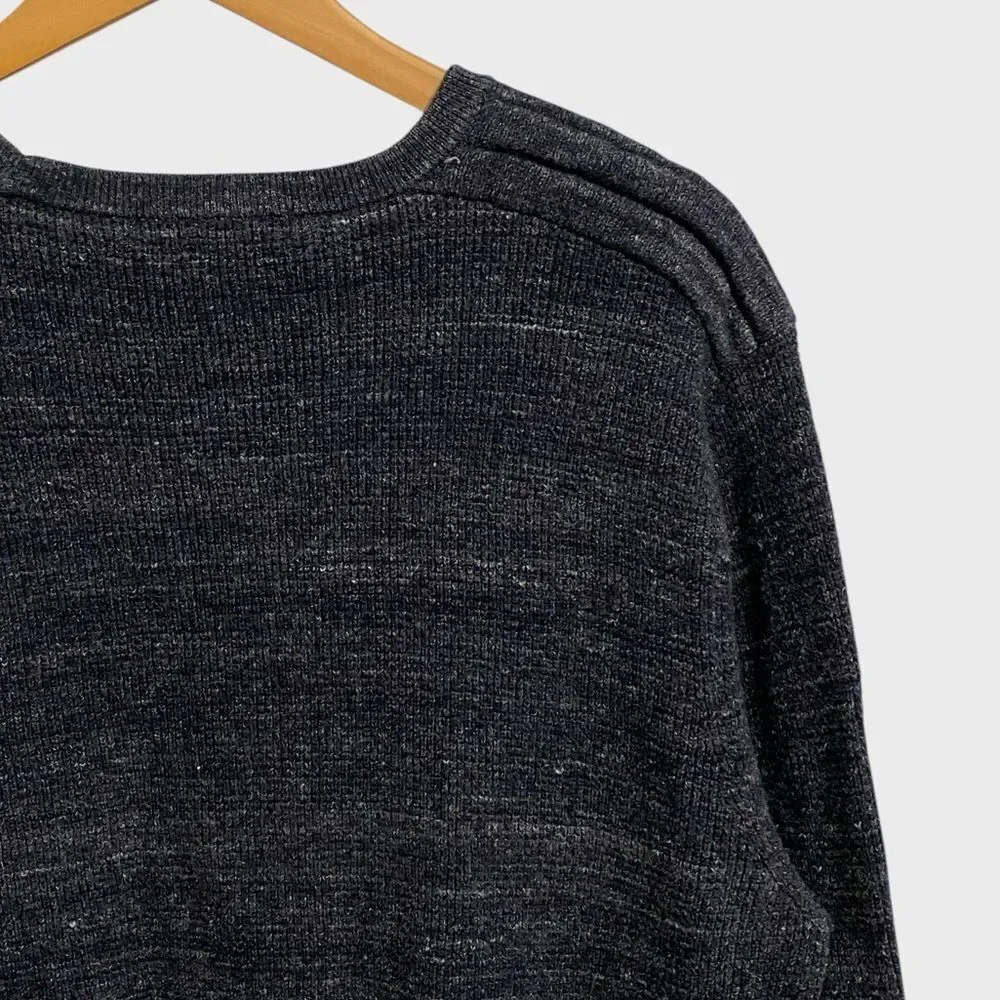 Michael Kors Men's Wool Blend Charcoal Melange Crewneck Sweater Size XL Textured